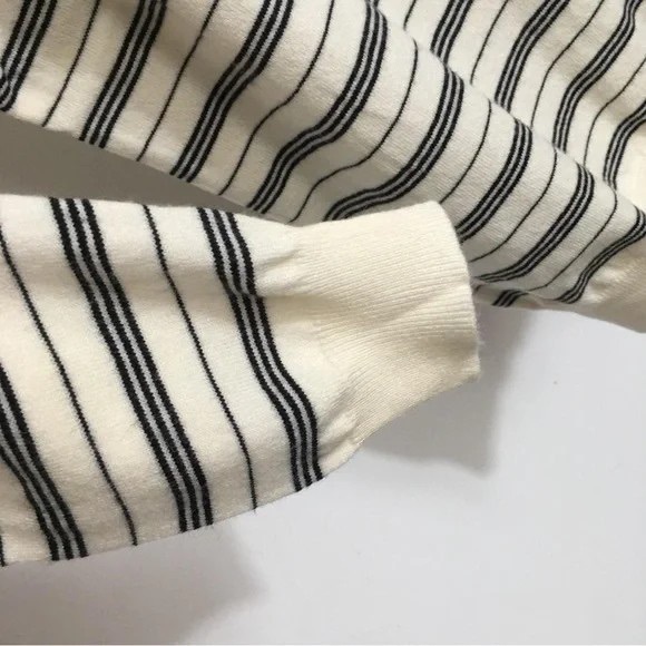 Miu Miu Black and Cream Striped Polo Long Sleeve - Picture 6 of 7